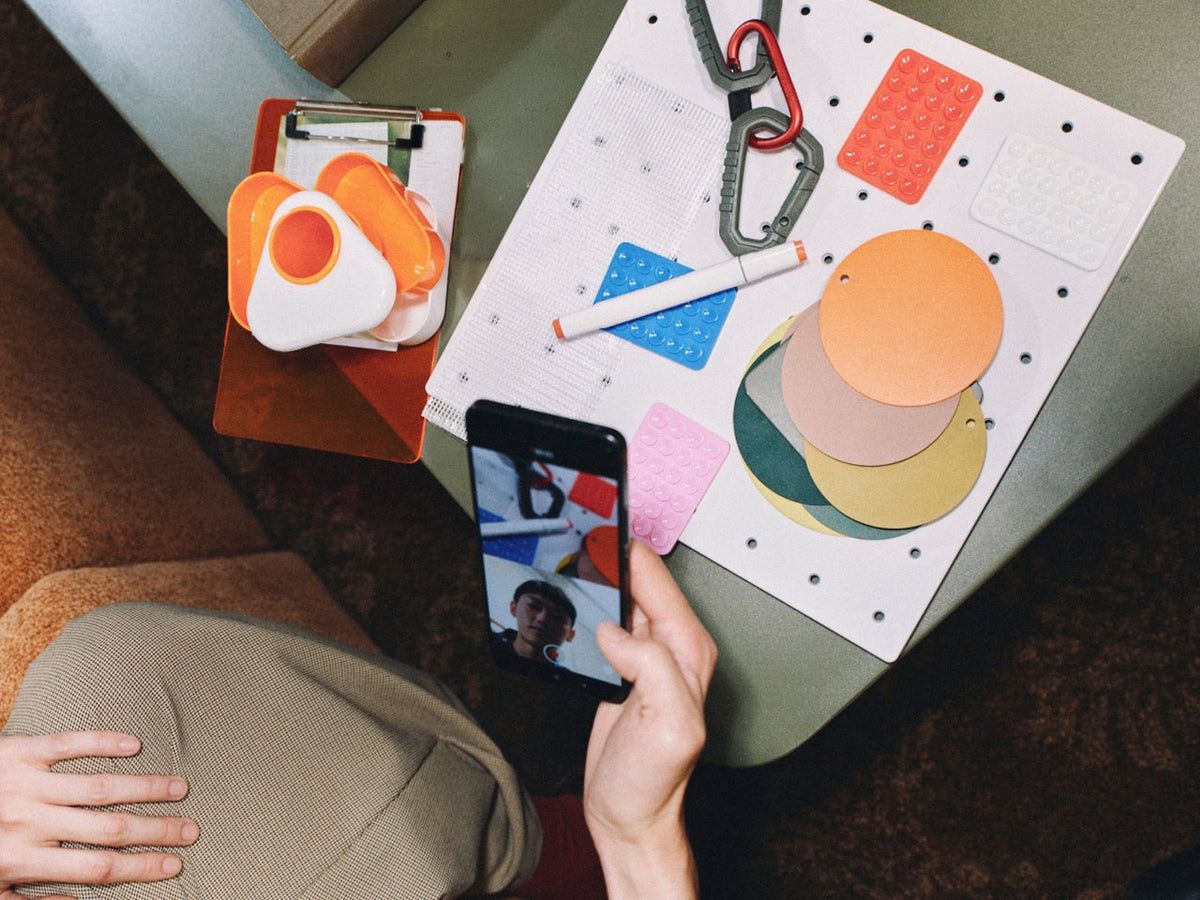 Product development desk with a phone