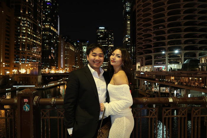 Aaron Gadiano in Chicago at night