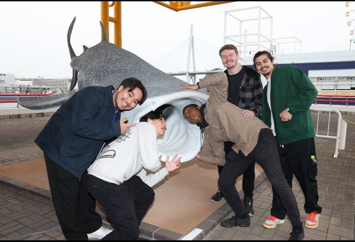 The Audens team goofing around on a trip